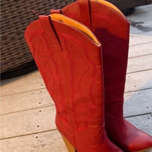Red Western-Style Women's Boots